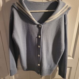 Blue and White Kawaii/Anime Sweater